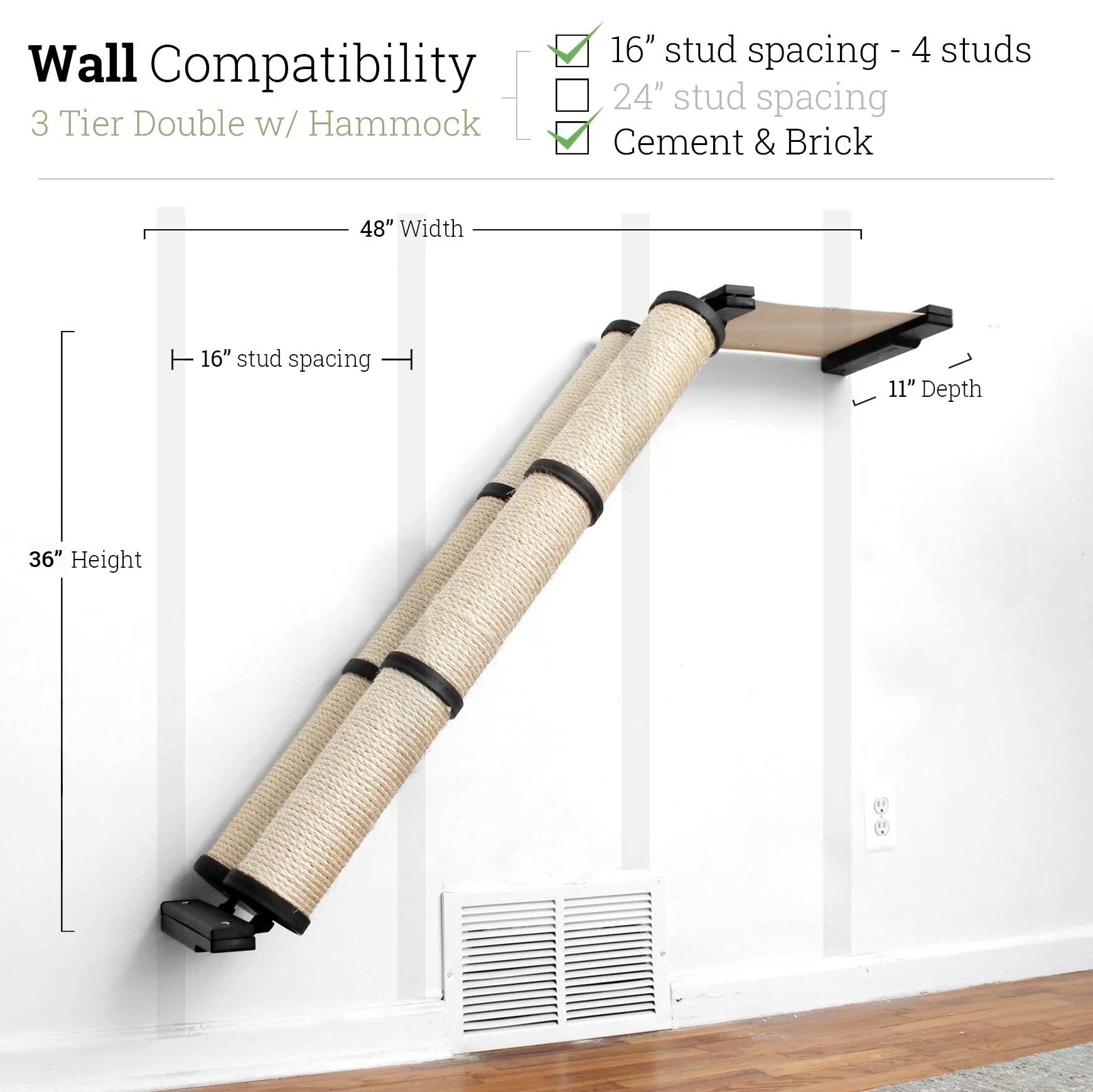 Slanted Cat Scratcher for Wall by Catastrophic Creations