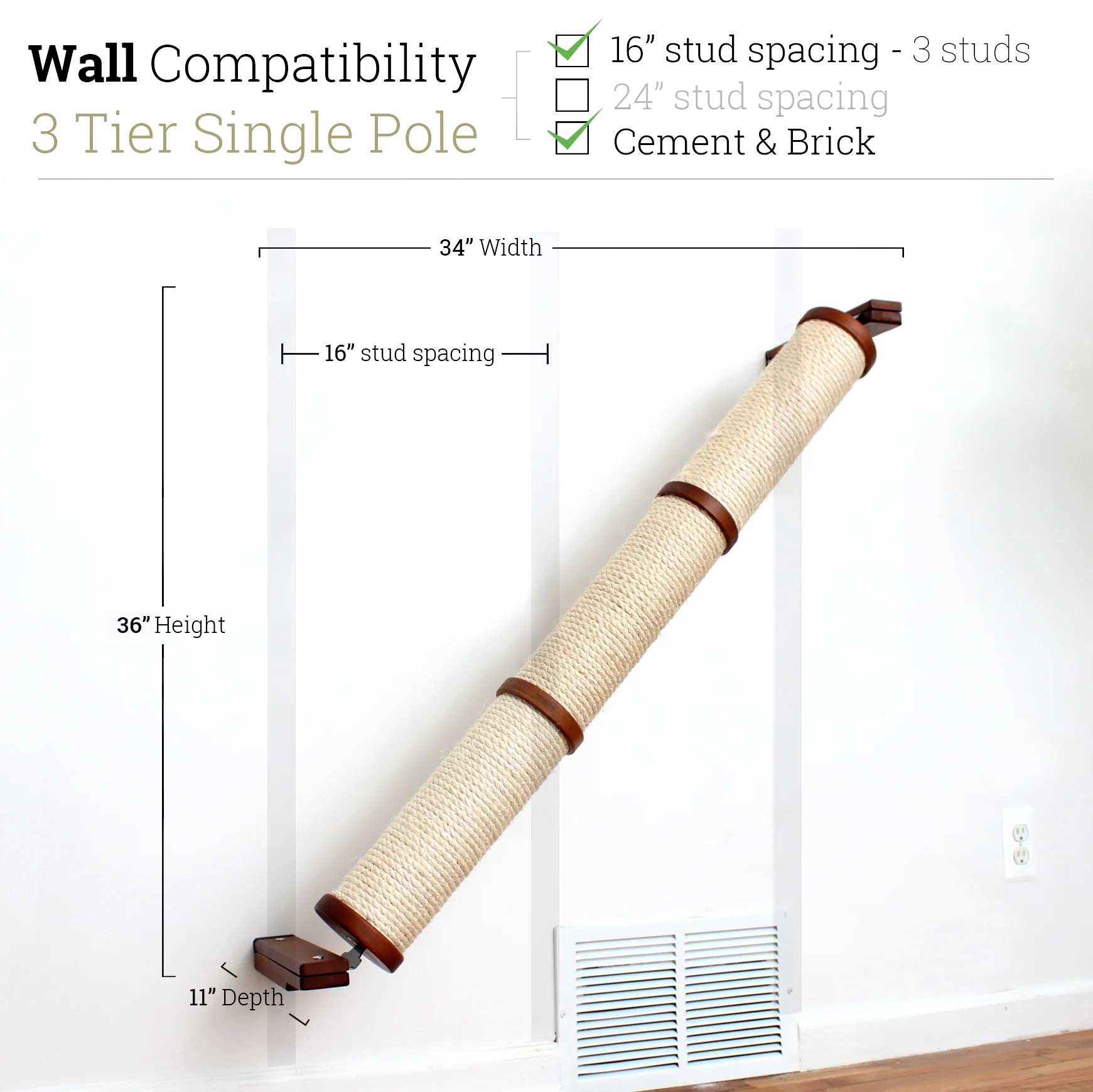 Slanted Cat Scratcher for Wall by Catastrophic Creations