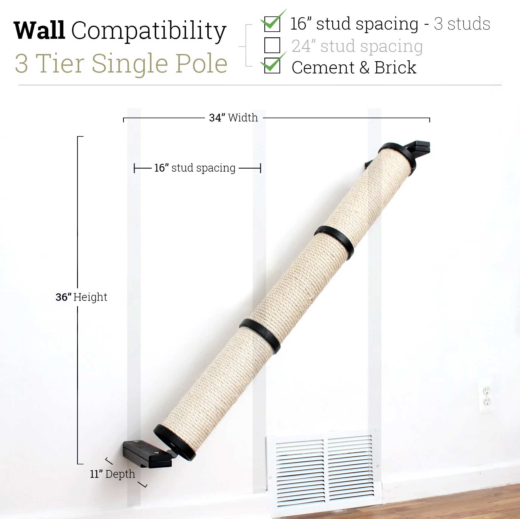 Slanted Cat Scratcher for Wall by Catastrophic Creations