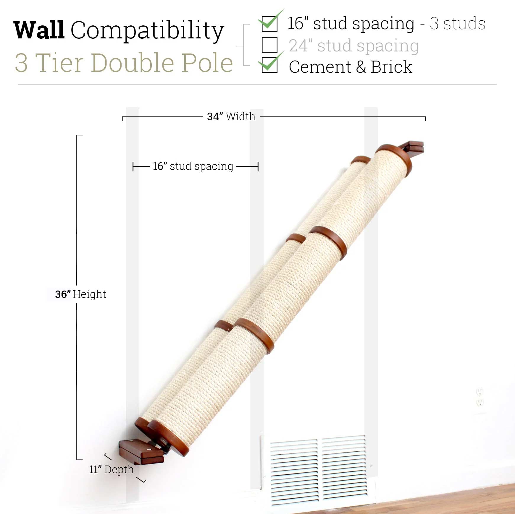 Slanted Cat Scratcher for Wall by Catastrophic Creations