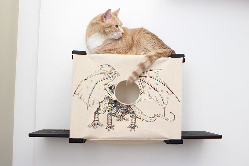Cat Cubby for Wall - Covered Cat Bed by Catastrophic Creations
