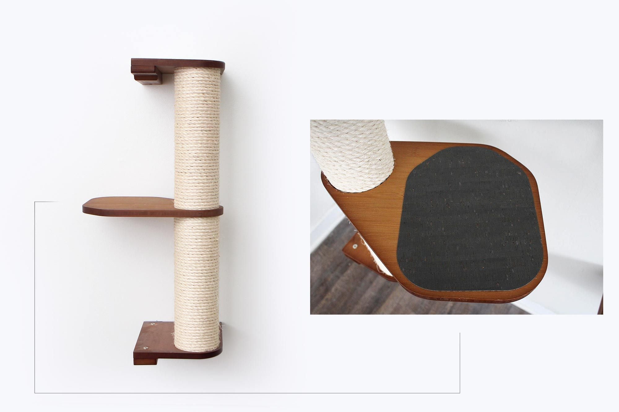 Wall Mounted Cat Climbing Pole - Sisal by Catastrophic Creations